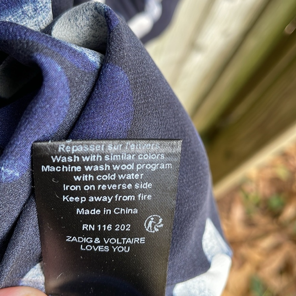 Zadig & Voltaire Rooka Dot Mini Silk Dress washable Marine XS - Picture 14 of 16